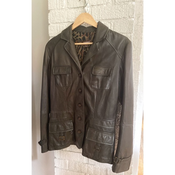 Danier Army Green Leather Jacket - Picture 2 of 6